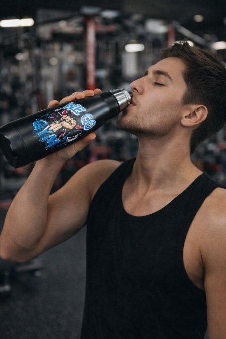 مطرة ثيرموس طويل we go gym اسود